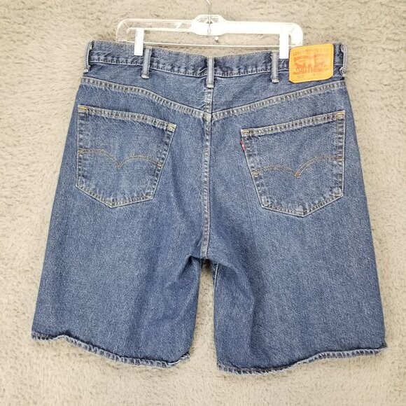 Levis Jeans Mens 40 Blue High Rise Relaxed Fit Tapered Leg Denim Shorts - Picture 1 of 15